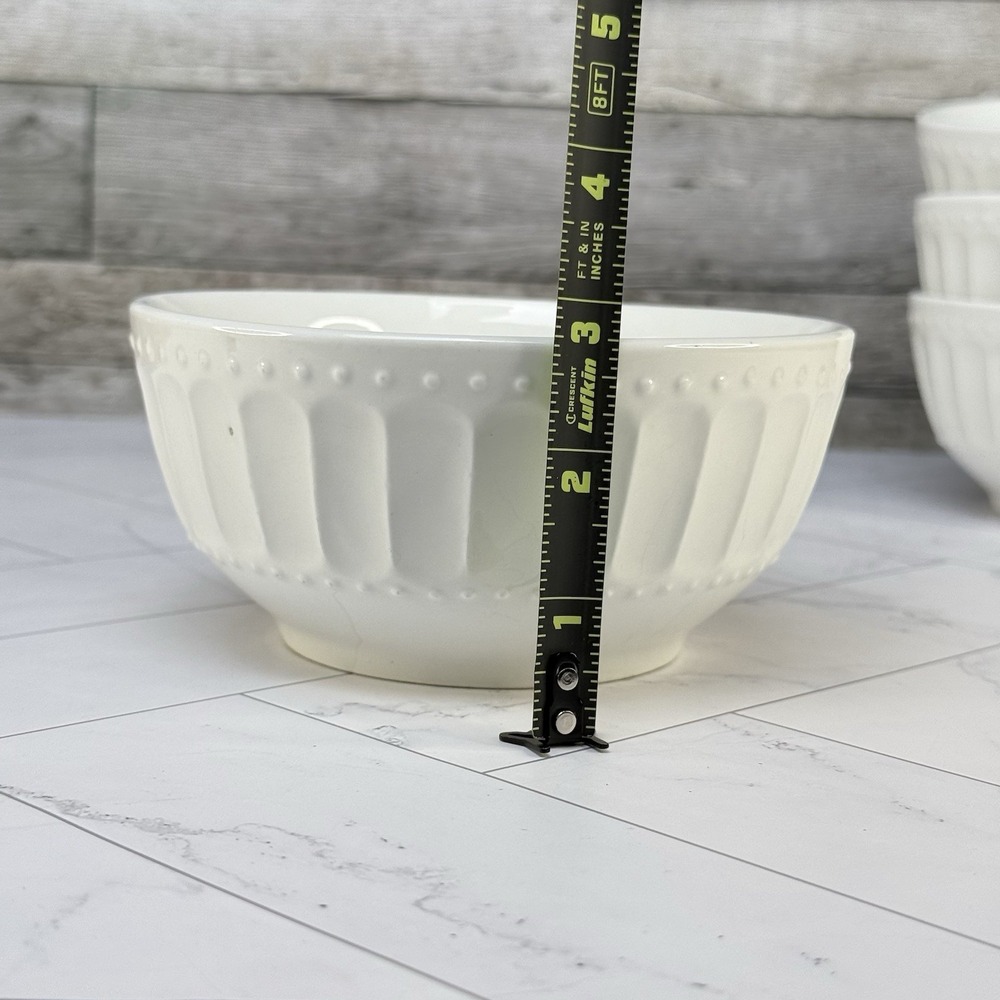 Gibson Regalia Bowl Set 4 : Classic Soup/Cereal Modern White 5-3/4" X 2-5/8" - Picture 4 of 5